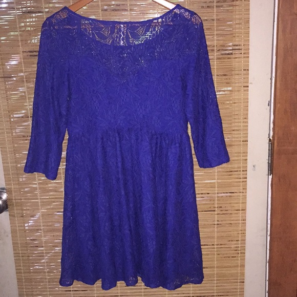 Free People Cobalt Blue Shake It Up Lace Dress SP - Picture 6 of 8
